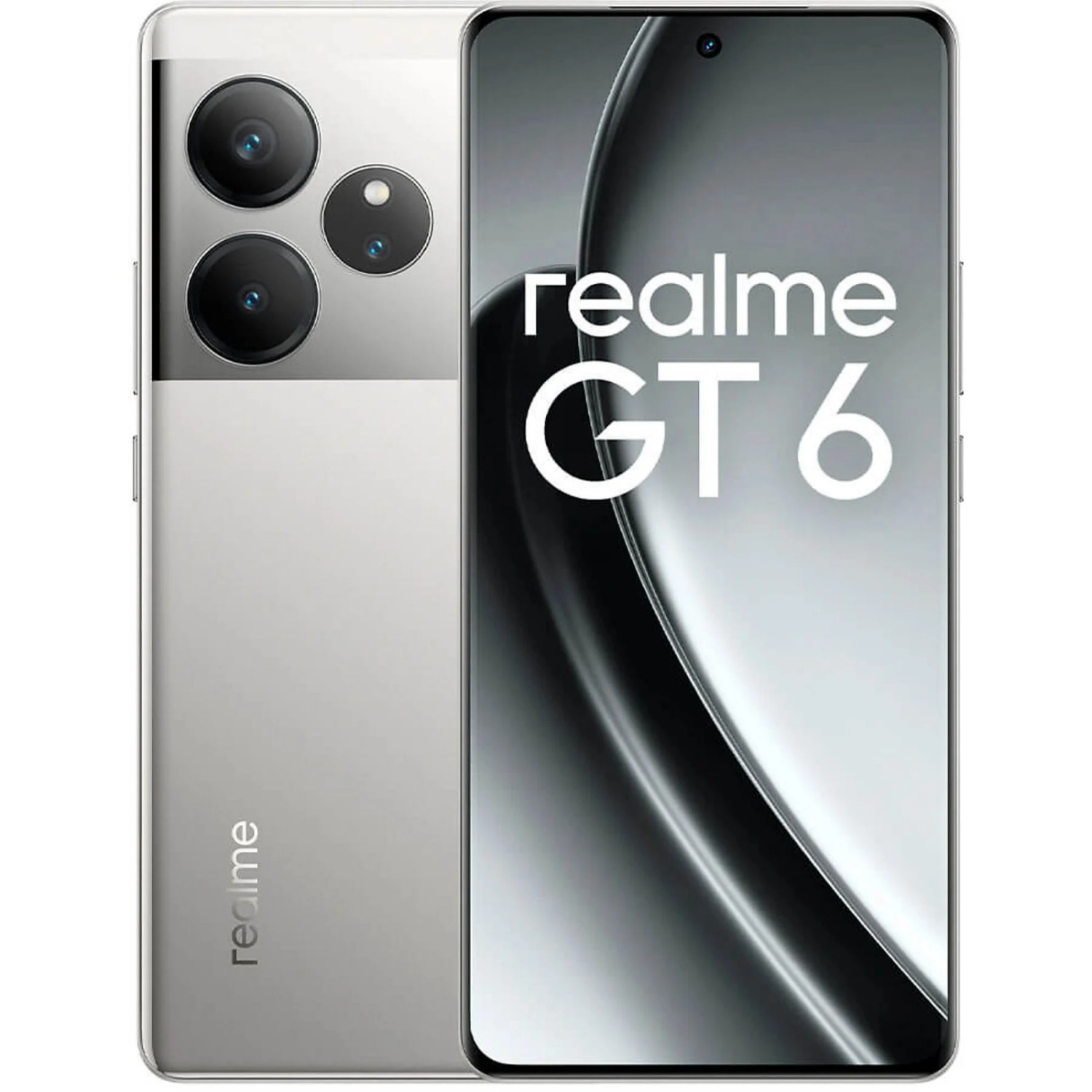 Vendita online Telefonia Realme GT 6 12+256GB  Fluid Silver costo  439,99 €  spedizione in 24h-48h pagmamento PayPal Contrassegno