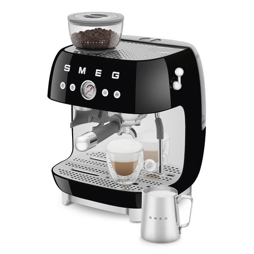 SMEG ESPRESSO MACHINE 50'STYLE WITH INTEGRATED GRINDER BLACK EGF03BLEU