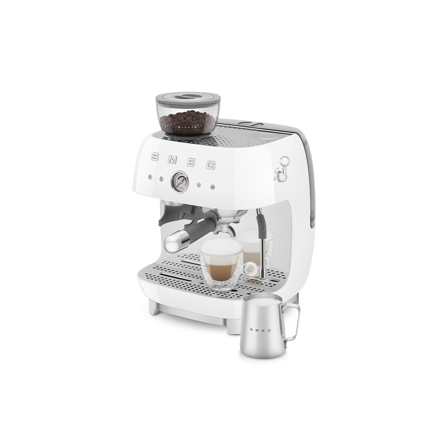 Vendita online APPLIANCE SMEG ESPRESSO MACHINE 50'STYLE WITH INTEGRATED GRINDER WHITE EGF03WHEU costo  576,73 €  spedizione in 24h-48h pagmamento PayPal Contrassegno