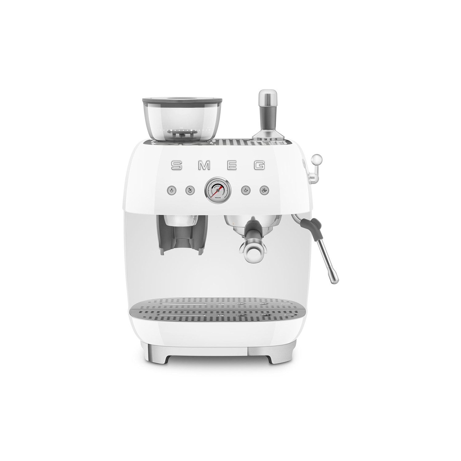 Vendita online APPLIANCE SMEG ESPRESSO MACHINE 50'STYLE WITH INTEGRATED GRINDER WHITE EGF03WHEU costo  576,73 €  spedizione in 24h-48h pagmamento PayPal Contrassegno