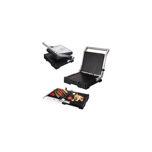 JATA GRILL DOUBLE NON-STICK 180º OPENING ADJUSTABLE 6 POSITIONS 2000W SILVER-BLACK GR1100