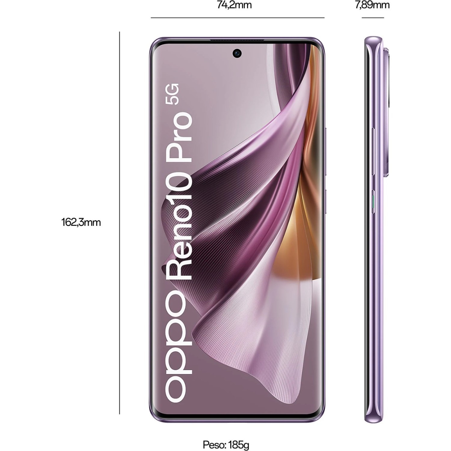 Vendita online Telefonia Oppo Reno 10 Pro 12+256 5G Purple costo  299,99 €  spedizione in 24h-48h pagmamento PayPal Contrassegno