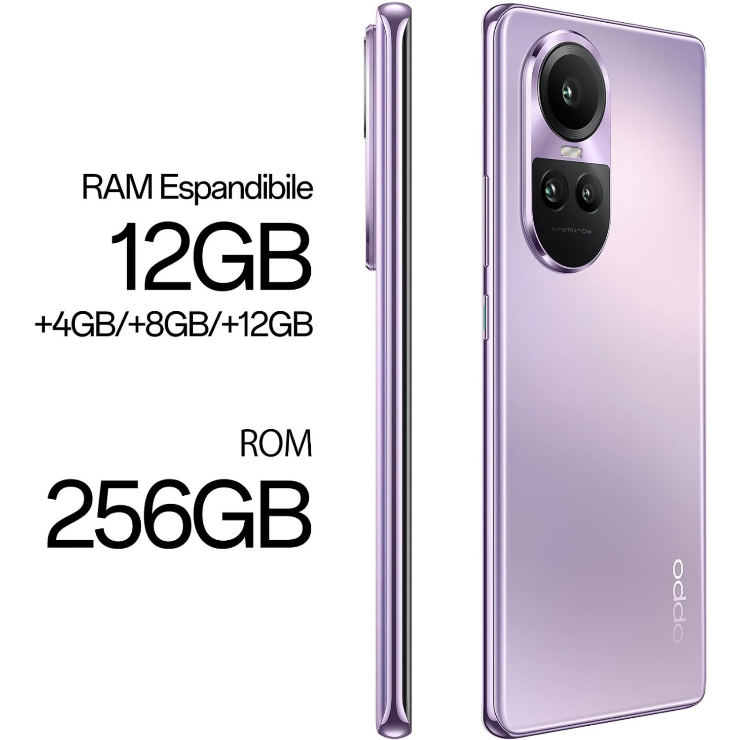Vendita online Telefonia Oppo Reno 10 Pro 12+256 5G Purple costo  299,99 €  spedizione in 24h-48h pagmamento PayPal Contrassegno
