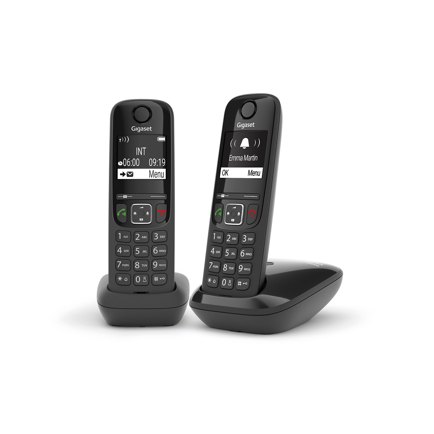 Vendita online PHONE GIGASET WIRELESS PHONE AS690 DUO BLACK (L36852-H2816-D201) costo  38,20 €  spedizione in 24h-48h pagmamento PayPal Contrassegno