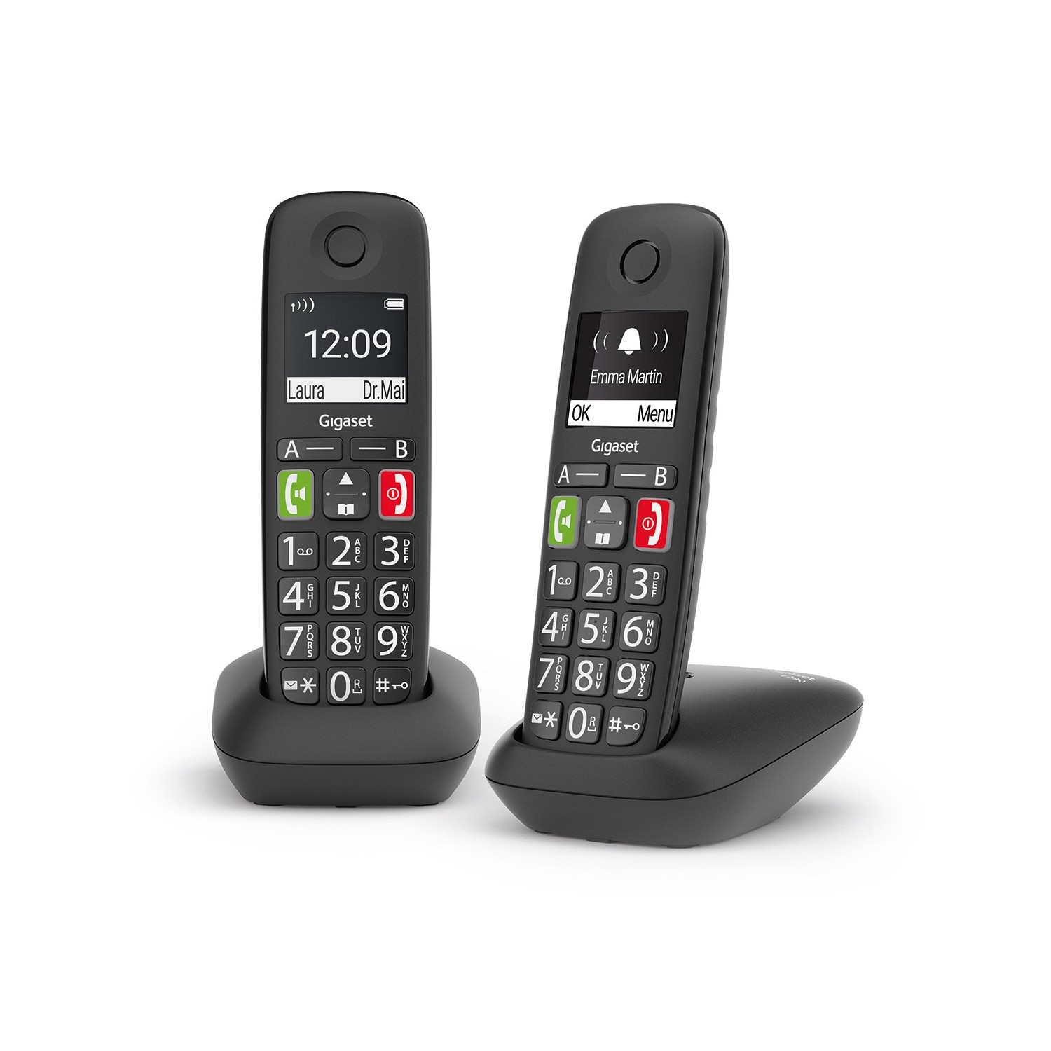 Vendita online PHONE GIGASET WIRELESS PHONE E290 DUO BLACK (L36852-H2901-D201) costo  46,97 €  spedizione in 24h-48h pagmamento PayPal Contrassegno