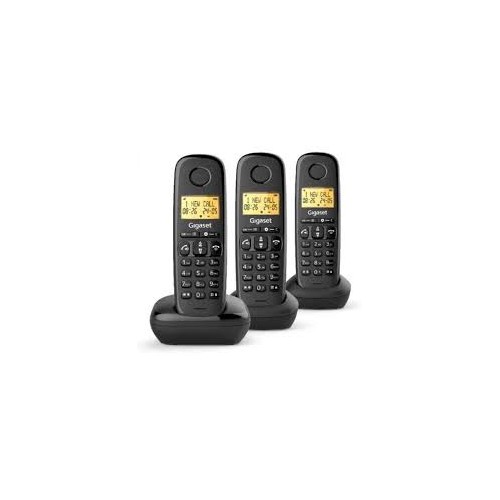 GIGASET WIRELESS PHONE BASIC 100 TRIO BLACK (L36852-H3206-D211)