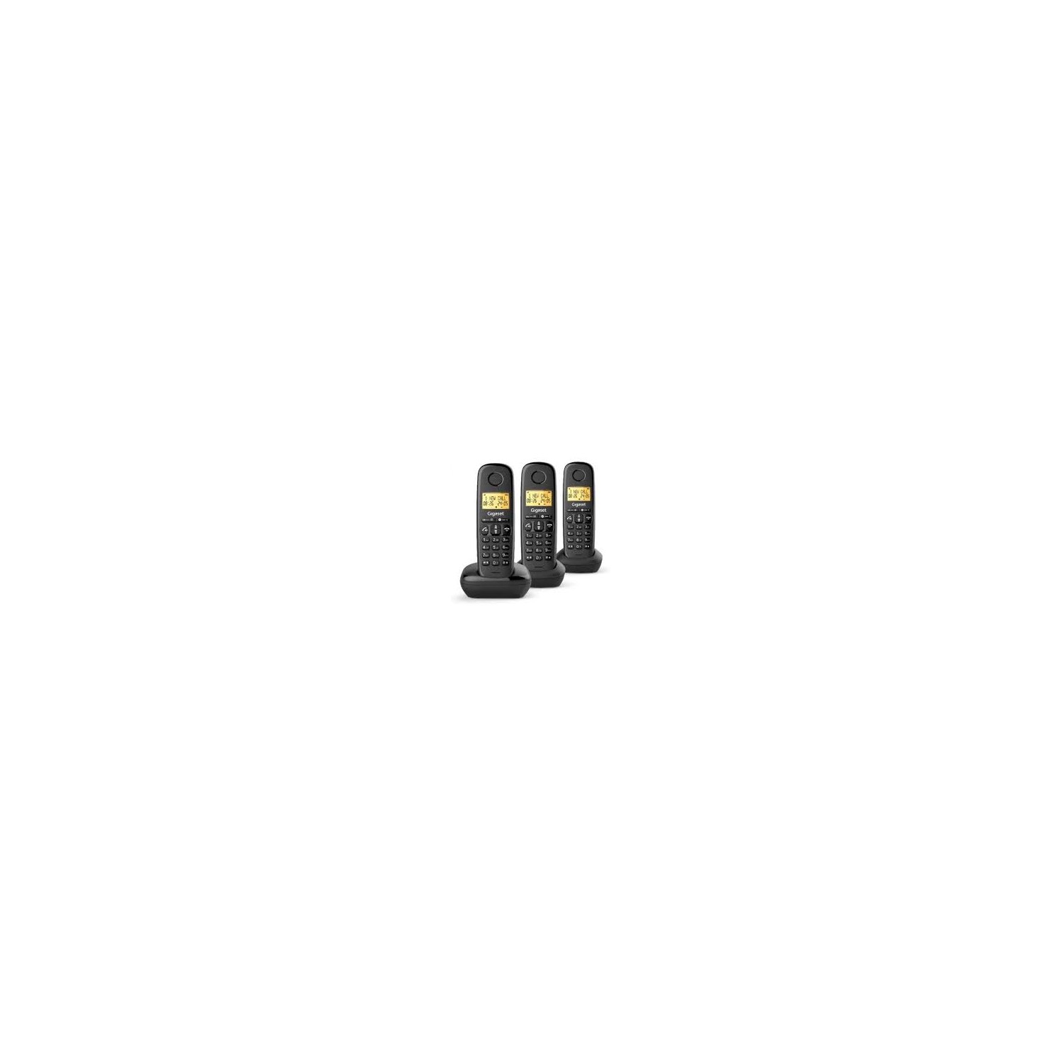 Vendita online PHONE GIGASET WIRELESS PHONE BASIC 100 TRIO BLACK (L36852-H3206-D211) costo  36,27 €  spedizione in 24h-48h pagmamento PayPal Contrassegno