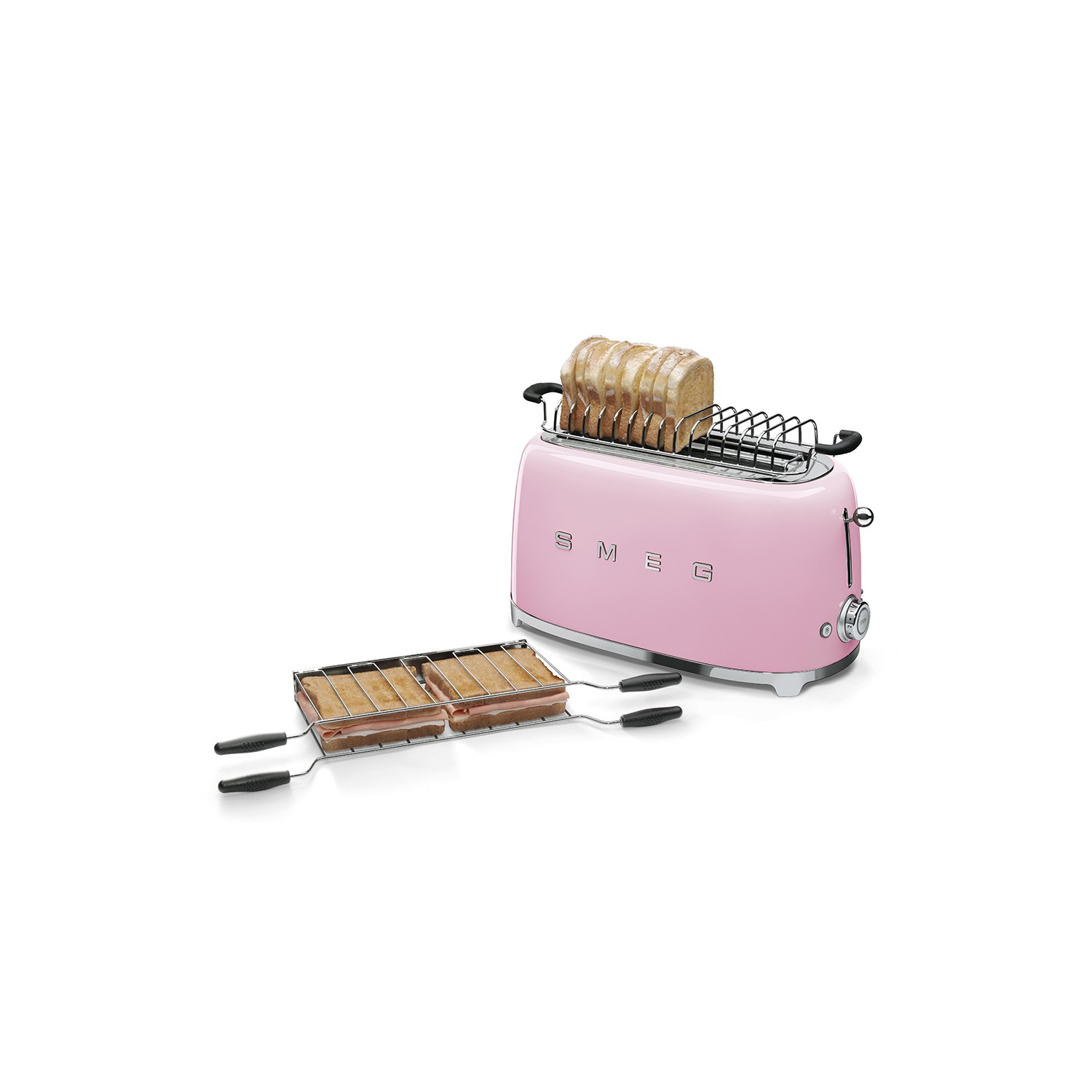 Vendita online APPLIANCE SMEG TOASTER 2X4 50´STYLE PINK TSF02PKEU costo  132,57 €  spedizione in 24h-48h pagmamento PayPal Contrassegno
