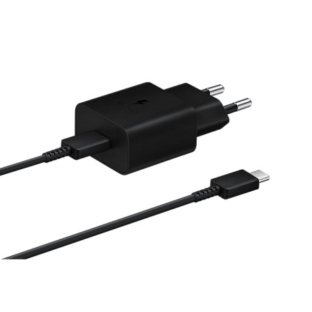 SAMSUNG POWER WALL CHARGER 15W USB-C BLACK + CABLE USB-C TO USB-C 1M BLACK EP-T1510XBEGEU