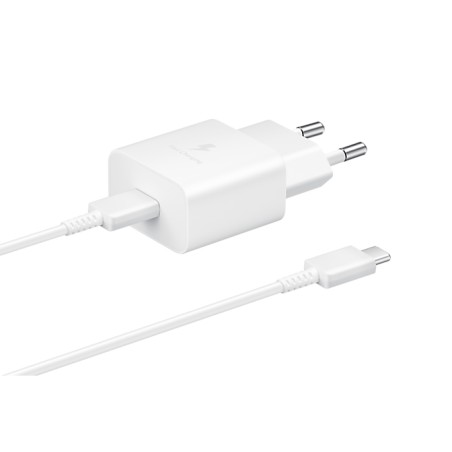 SAMSUNG POWER WALL CHARGER 15W USB-C WHITE + CABLE USB-C TO USB-C 1M WHITE EP-T1510XWEGEU