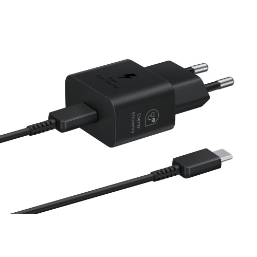 SAMSUNG POWER WALL CHARGER 25W USB-C BLACK + CABLE USB-C TO USB-C BLACK EP-T2510XBEGEU