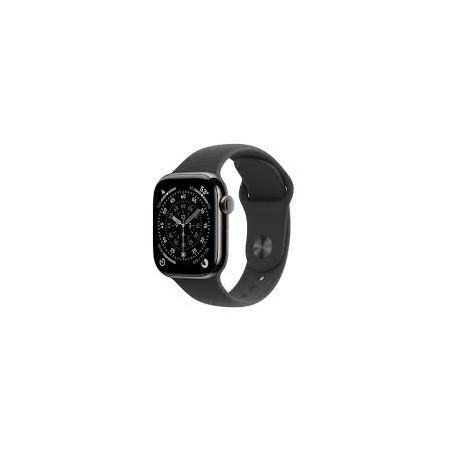 APPLE WATCH SERIES 11 GPS + CELLULAR 42MM SLATE TITANIUM CASE WITH BLACK SPORT BAND S/M MF8R4W