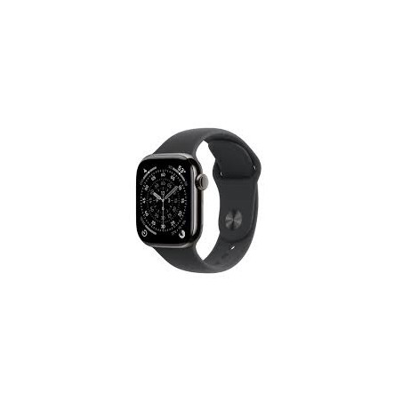 APPLE WATCH SERIES 11 GPS + CELLULAR 42MM SLATE TITANIUM CASE WITH BLACK SPORT BAND M/L MF8T4W
