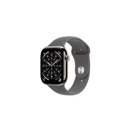 APPLE WATCH SERIES 11 GPS + CELLULAR 46MM NATURAL TITANIUM CASE WITH STONE GREY SPORT BAND S/M